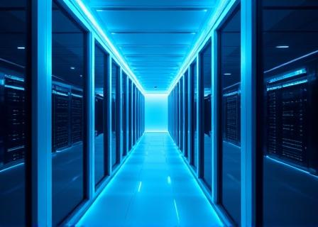 Abstract digital network representing cloud software services