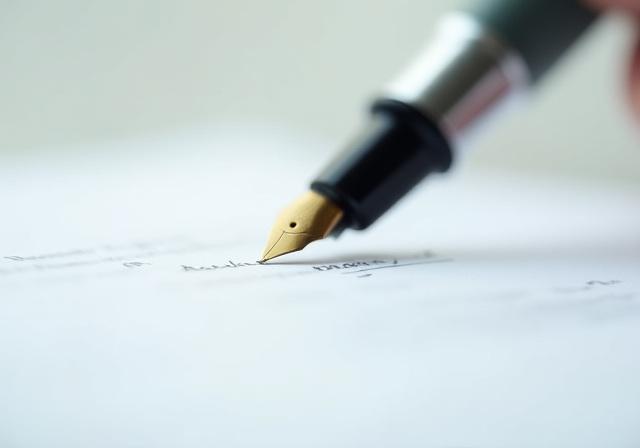 Close up of a professional signing a legally binding contract